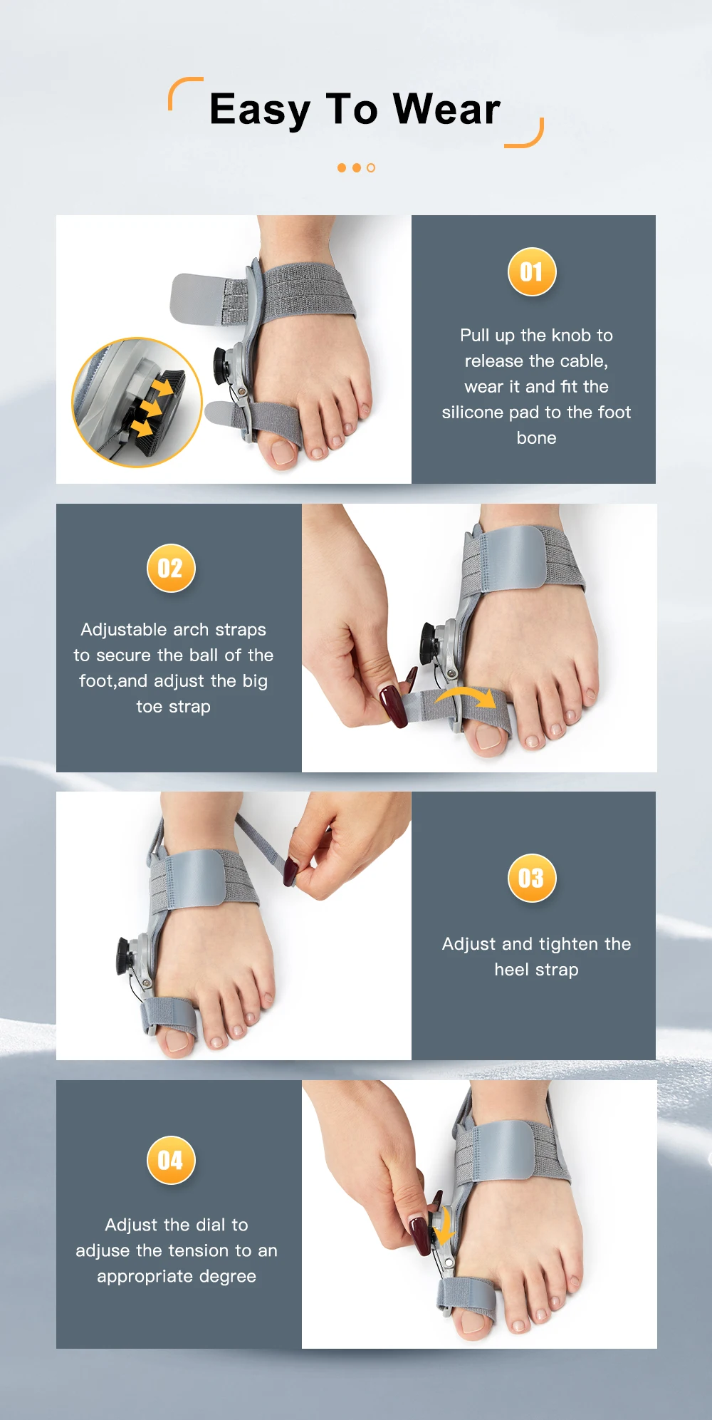 Bunion Corrector Adjustable Hallux Valgus Big Toe Corrector Rotatable Toe Corrector Straightener Adjustable Toe Correction