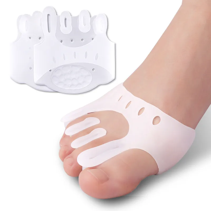 2Pcs=1Pair Silicone Bunion Corrector Toe Separator Gel Forefoot Pads Orthopedic Braces Orthotic Finger Hallux Valgus Spacers