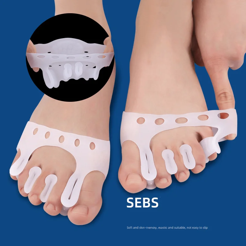 2Pcs=1Pair Silicone Bunion Corrector Toe Separator Gel Forefoot Pads Orthopedic Braces Orthotic Finger Hallux Valgus Spacers