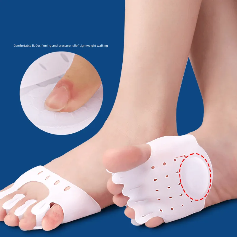 2Pcs=1Pair Silicone Bunion Corrector Toe Separator Gel Forefoot Pads Orthopedic Braces Orthotic Finger Hallux Valgus Spacers