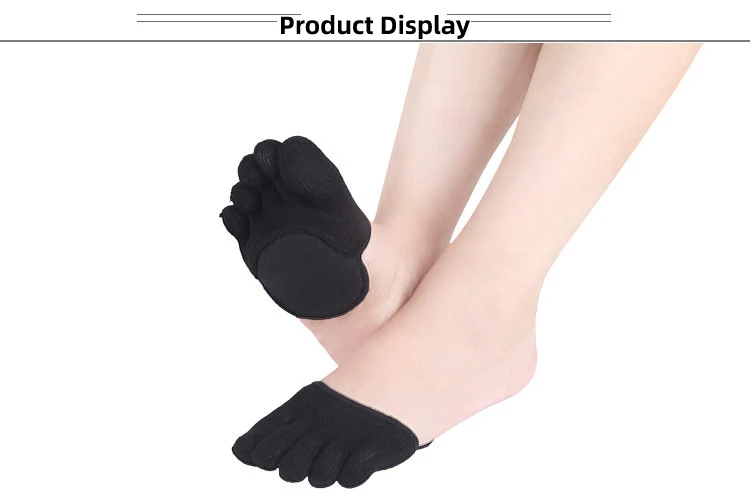 2Pcs=1Pair Toe Separator Foot Care Half Insoles Five Finger Socks Pads Bunion Sleeve Protector Hallux Valgus Forefoot For Women