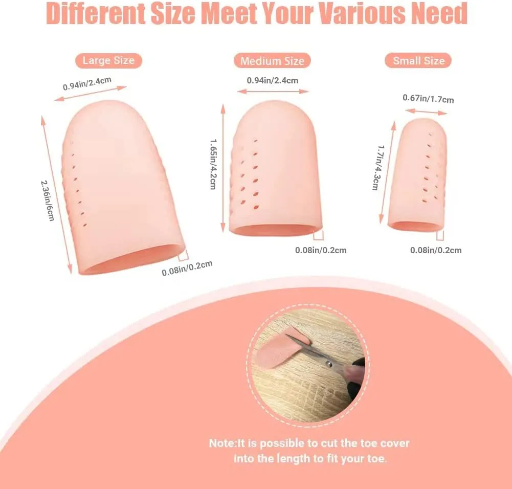 2PCS Breathable Toe Protectors Sleeve Bunion Pads Cushion Big Toe Guards Silicone Toe Covers For Protection Of Ingrown Toenails