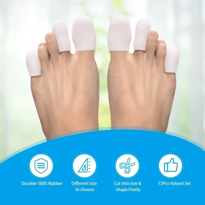 Toe Protectors Sleeve Bunion Pads Cushion Toe Guards Silicone Covers For Protection Of Ingrown Toenails 2PCS - Image 5