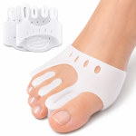 Bunion Corrector Toe Separator Pads – Soft Silicone Foot Sleeves With 5-Toe Spacers (2 PCS = 1 Pair)