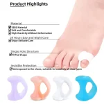 2PCS Silicone Pinky Toe Separator & Bunionette Cushion – Soft Gel Feet Care Set - Image 3